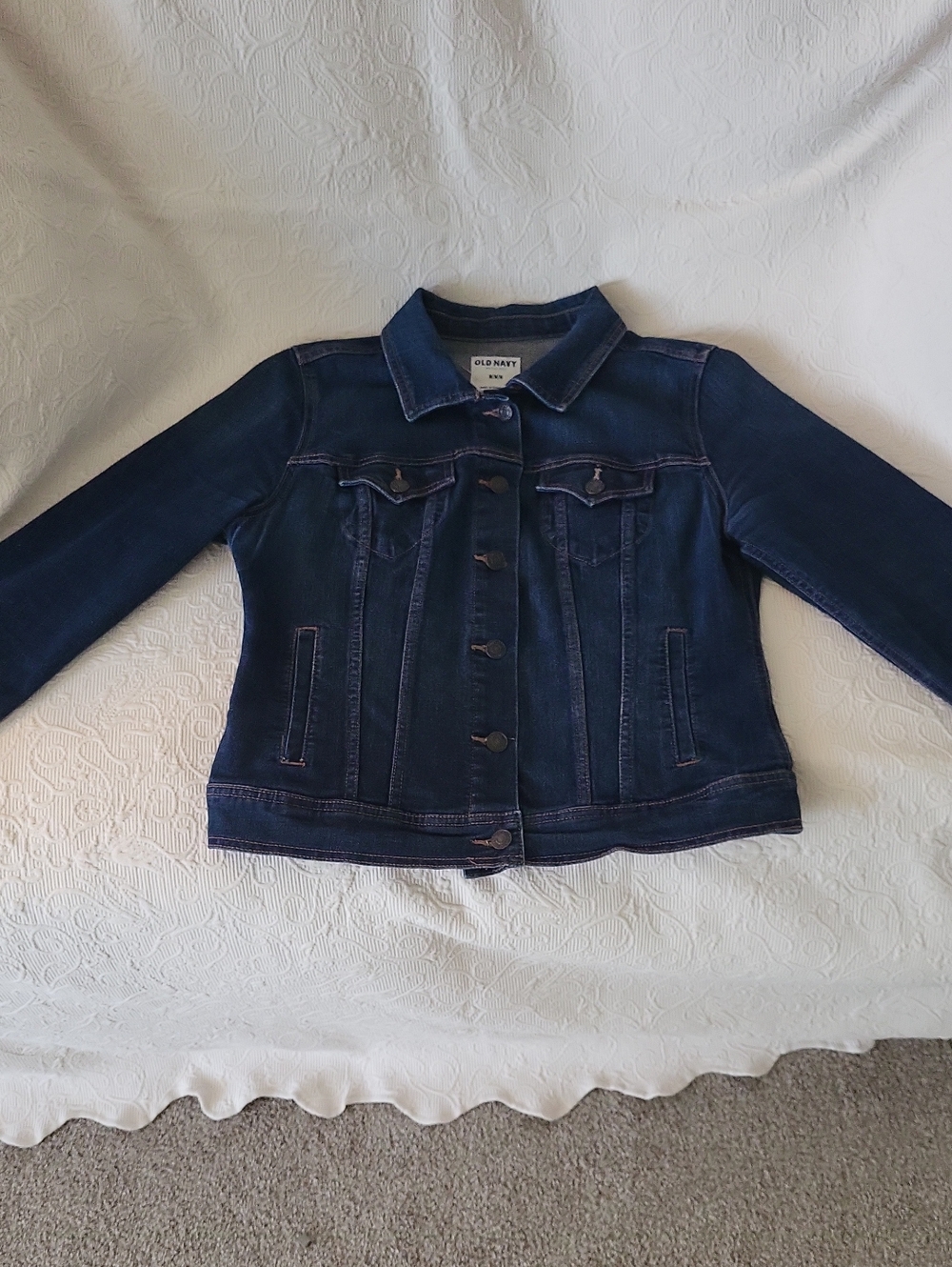 Old Navy Girls Navy Blue Denim Jacket with Button Front
